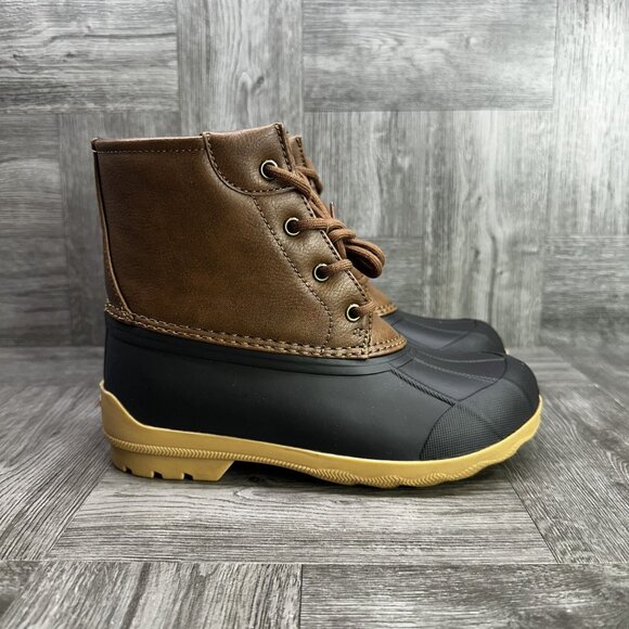 Sperry Port Boots Kids size 2 Brown Black Weather Boots SCK261491 - Picture 1 of 8